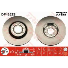 TRW 2x Bremsscheibe vorne 312 belüftet für Audi A4 8EC B7 8E2 B6 8ED