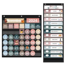 Monthly Calendar Pocket Chart for Classroom Daily Schedule Pocket Chart with ...