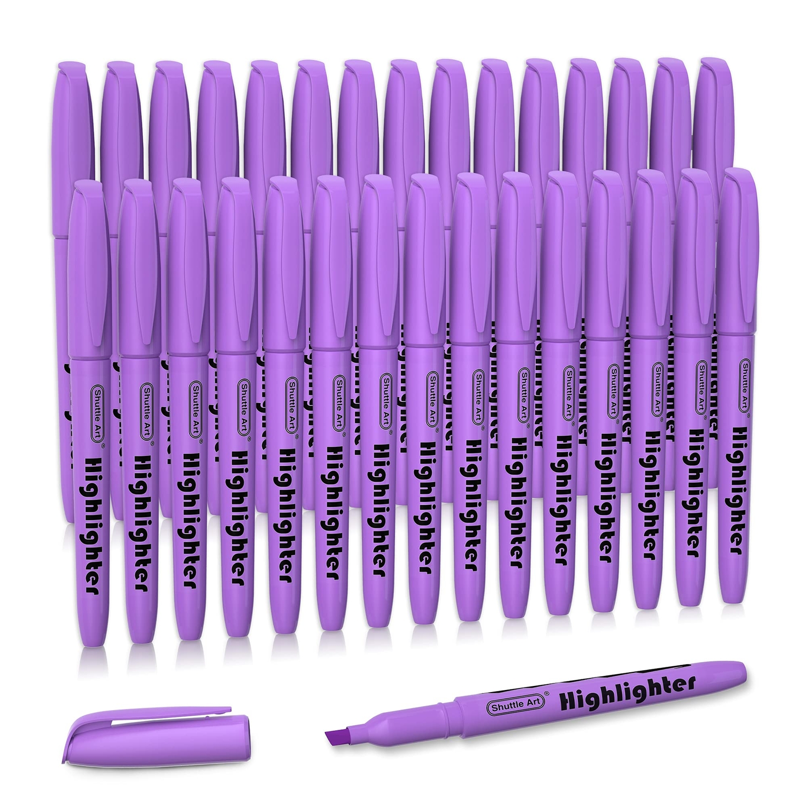 Highlighters, 30 Pack Purple Highlighters Bright Colors, Chisel Tip Dry-Quick...-image