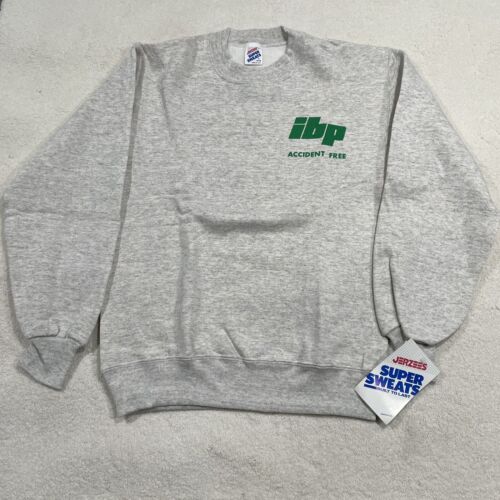 Vintage Jerzees IBP Iowa Beef Processors White Sweatshirt Small USA Accident