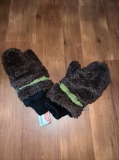 Free People x FP Movement Mittens Chocolate Brown, Furry New