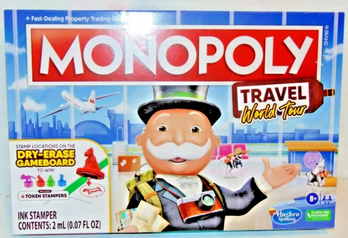 Monopoly Travel World Tour Board Game for Families and Kids Ages 8+