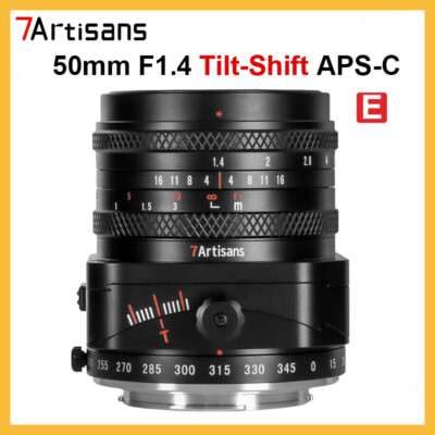 7Artisans 50mm F1.4 APS-C MF Tilt-Shift Lens for Sony E-mount Mirrorless Cameras