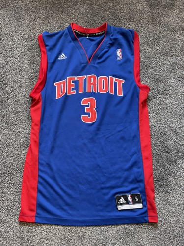 Mens NBA Detroit Pistons Jersey Adidas Size Small #3 Rodney Stuckey (15)