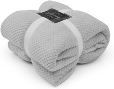 Luxury Popcorn Throws Double & King Size Cuddly Cosy Warm Blanket For Sofa & Bed