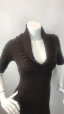 BCBG Maxazria Sweater Dress Brown Cableknit Size S