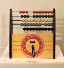 Vintage Children's Brio from Sweden Abacus  Clock Educational Toy 1960"s