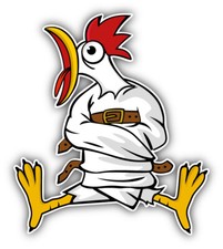 Crazy Chicken Cartoon Car Bumper Sticker Decal