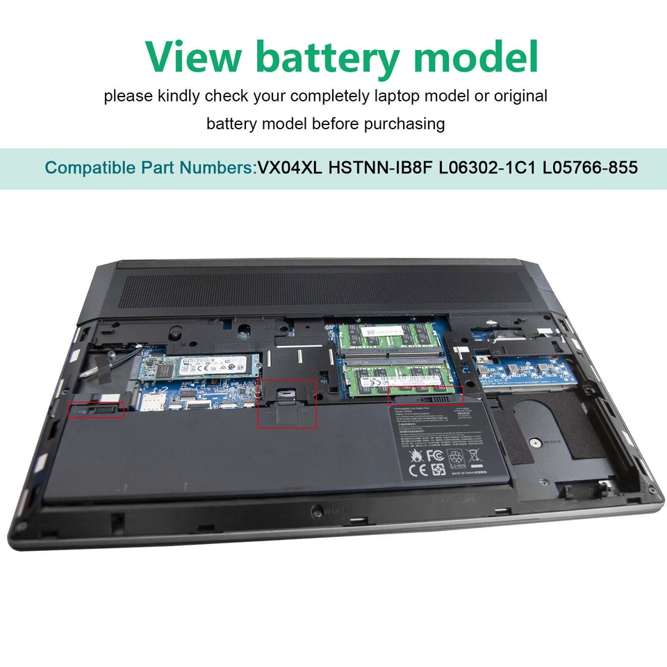 Batería VX04XL 4ICP6/59/109 para HP Zbook 15 G5 G6 Series HSN-Q13C L05766-855 NUEVA Foto 4 de 4