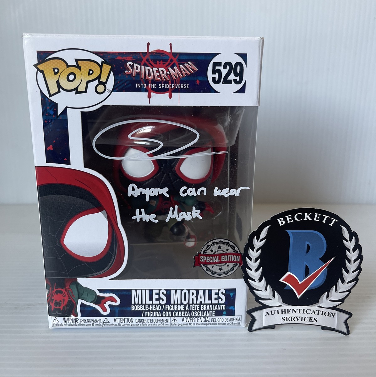 Shameik Moore Signed Miles Morales Marvel Funko Pop 529 Beckett QR