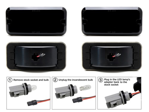 Smoked Lens 4pc White Full LED Front/Rear Side Markers For 1985-95 GMC/Chevy Van - Picture 7 of 7