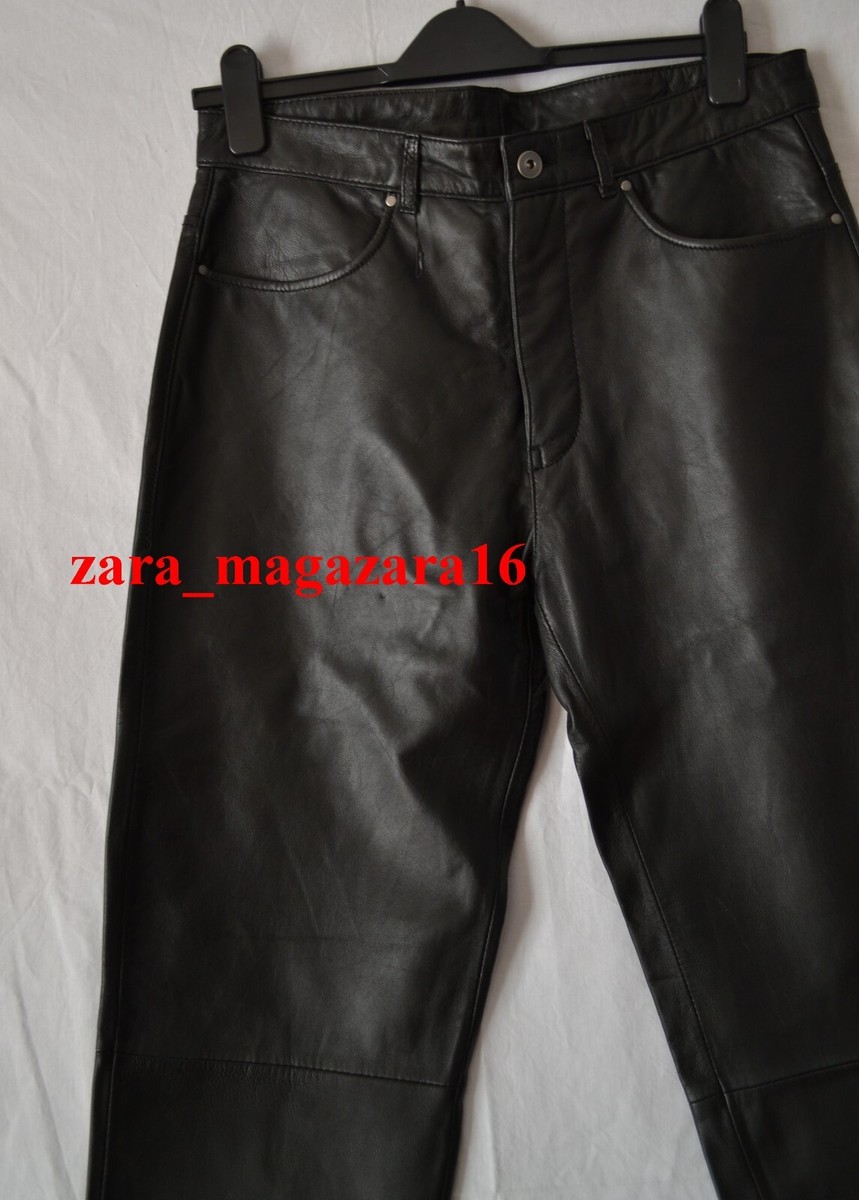 ZARA NEW MAN BLACK REAL LEATHER PANTS SIZE EUR 40/ US 31 9953/ 312