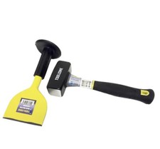 Toolzone 1KG Lump Hammer & 4" (100mm) Brick Bolster With Guard D.I.Y Tools 