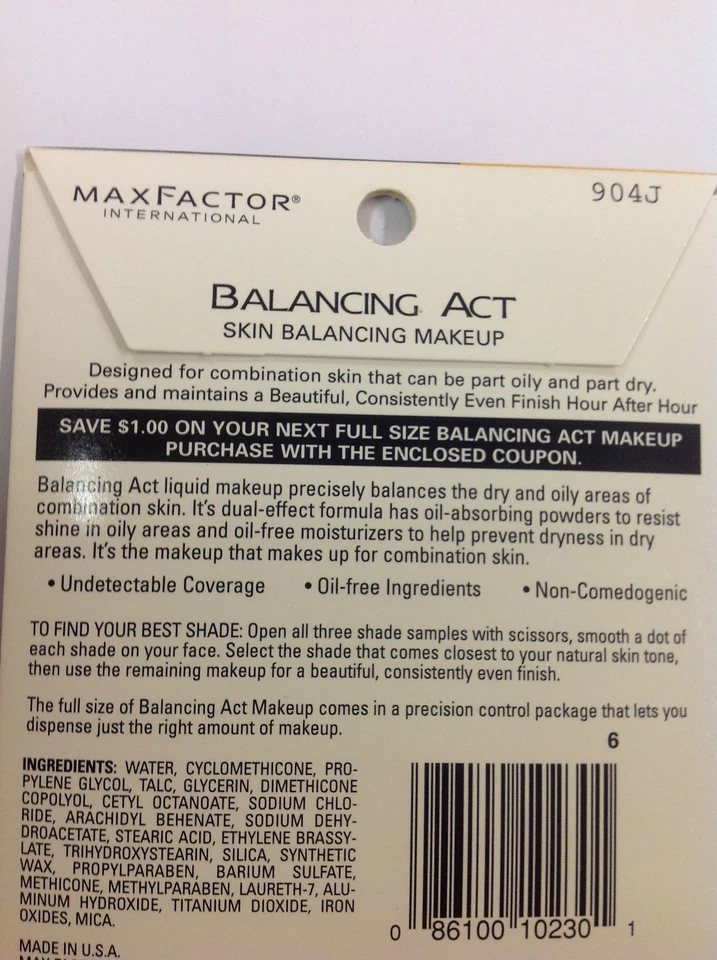 Max Factor Balancing Act Liquid Makeup Shade Sampler FOR DARK SKIN. - Image 2 of 2