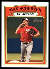 Max Scherzer 2021 Topps Heritage #182 Nationals MLB READ FREE SHIP AutographDen