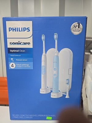 PHILLIPS SONICARE OPTIMAL CLEAN POWER TOOTHBRUSH 2PC SET *MUST SEE DESCRIPTION
