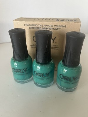  3  NEW IN BOX ORLY  Green With Envy  Nail Polish Laquer