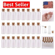 24PCS 10ml Glass Bottles Mini Vials with Cork Stoppers for DIY Decoration and...