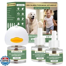 4-In-1 Dog Calming Diffuser Kit with 3 Refills (48ml Each), Plug-in Pheromone