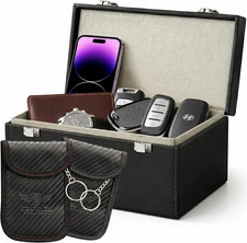 Premium Faraday Box with 2 Faraday Pouches for Car Keys - RFID Signal Blocking B