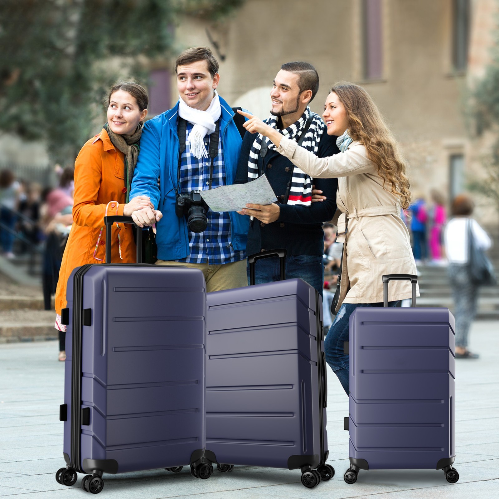 PC Luggage Set 5 Piece Expandable Carry on Suitcase 21/25/29in w/ Spinner Wheels