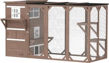 Catio Outdoor Cat Enclosure Large Wood Kitten Cat House with 3-Level Design