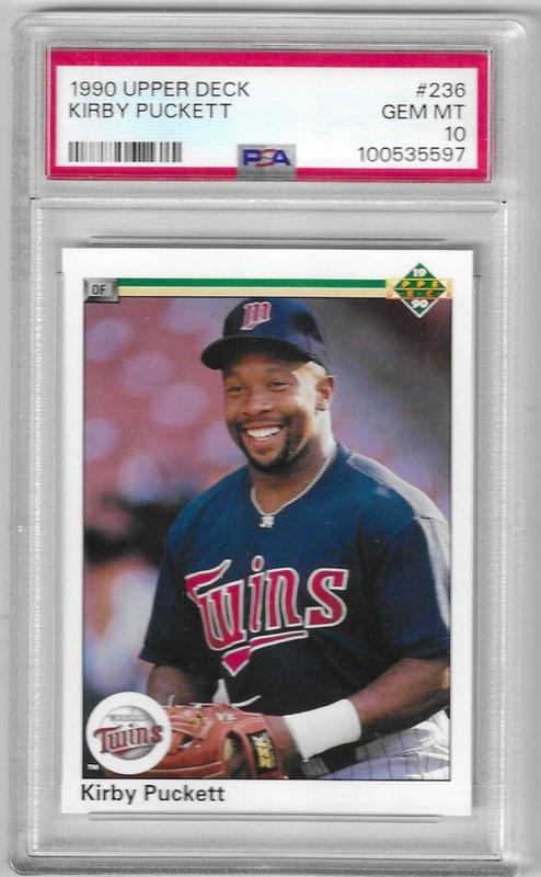 1990 Upper Deck Kirby Puckett #236 PSA 10 Gem Mint Graded Baseball Card.