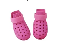 Pink Rubber Non-Slip Pet Dog Shoes Size Small Waterproof Anti-Slip