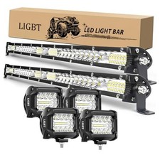 2Pcs 21 Inch 204W Slim LED Light Bar KITA 2PCS 21Inch Lights 4PCS Led Pods
