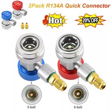 2pack R134a Quick Connector Adapter Coupler Auto Ac Manifold Gauge Lowhigh Hvac