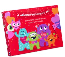 Papyrus 20 Assorted Valentine's Day Cards w/ Stickers: Monster Valentines Kids
