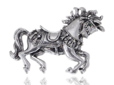 Vintage Inspired Repro Carousel Merry-Go-Round Horse Metal Costume Jewelry Pin B