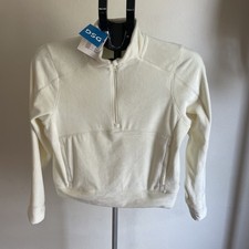Girls Youth DSG Velour 1/2 Zip Soft Pale Yellow Pullover Kangaroo Jacket L 14