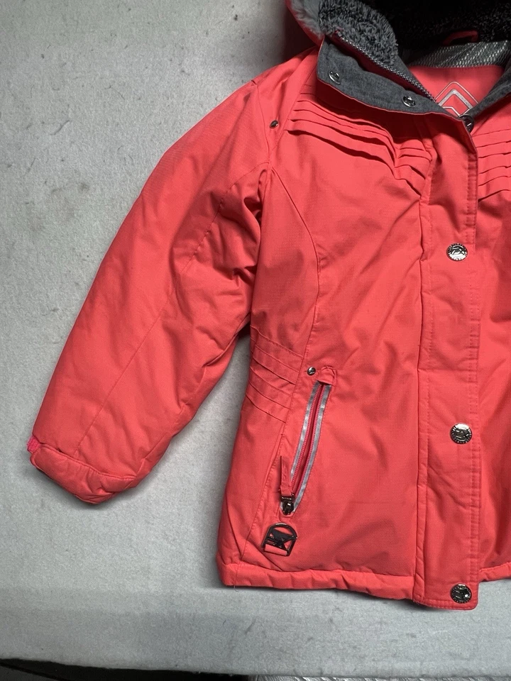 Zero Exposure Girls Winter Jacket Size 7/8 Orange Gray - Image 3 of 4