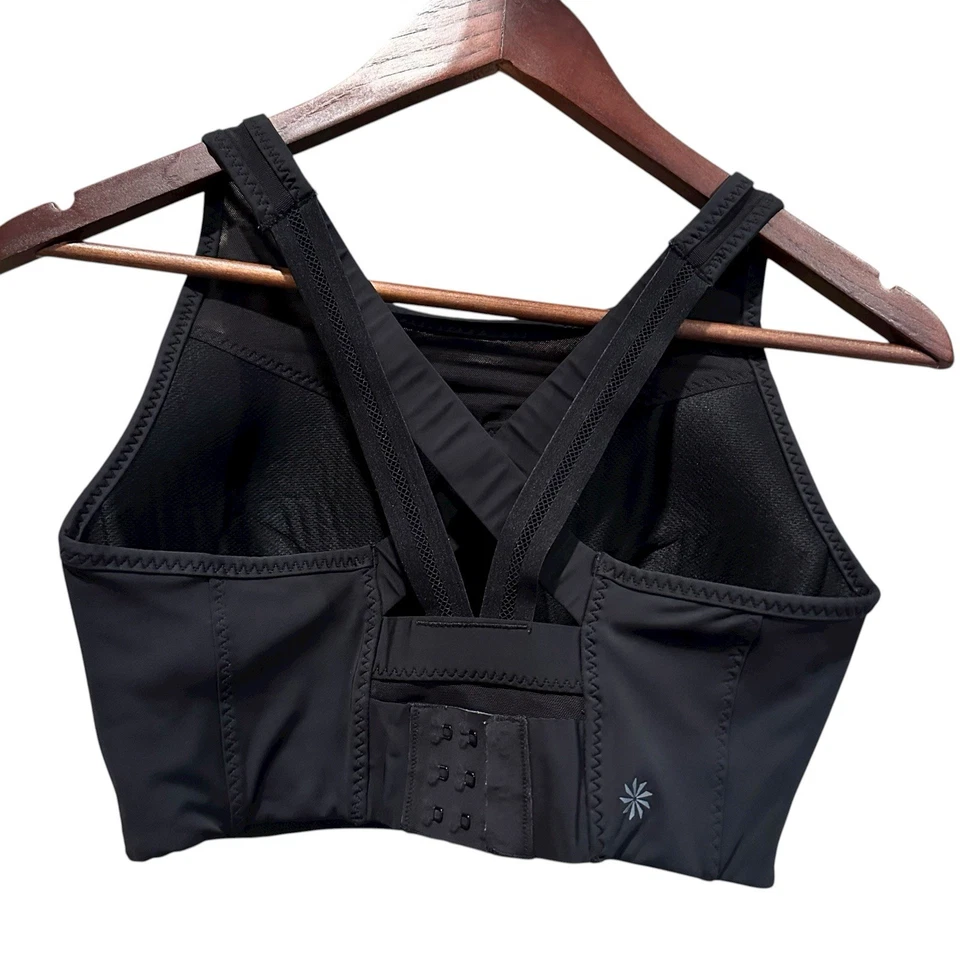 Sujetador deportivo Athleta negro Gigi con tiras Fitness Gimnasio deportivo para mujer talla XS Foto 4 de 4