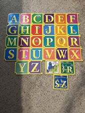VTG 2001 Sesame Street Interlocking ABC Puzzle Interlocking Book Set Toy Chest