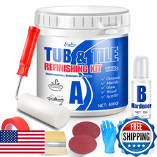 Tub & Tile Refinishing Kit White Bathtub Paint Sink Countertop Repair Set
