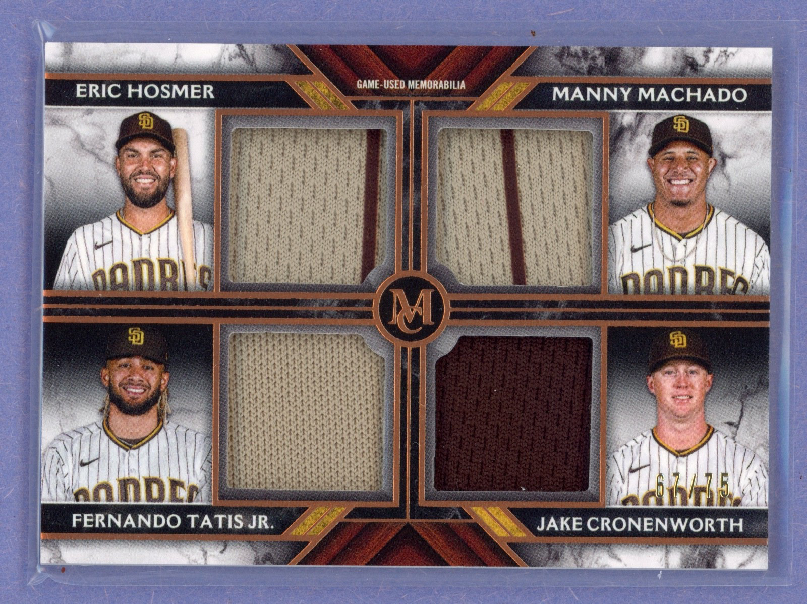 2022 Topps Museum Tatis/Machado/Cronenworth/Hosmer #/75 Quad Relic #FPR-HMTC