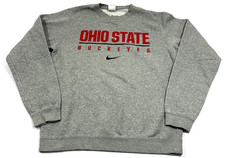 Ohio State Buckeyes Sweatshirt Mens S Gray Center Swoosh Pullover Branded EUC
