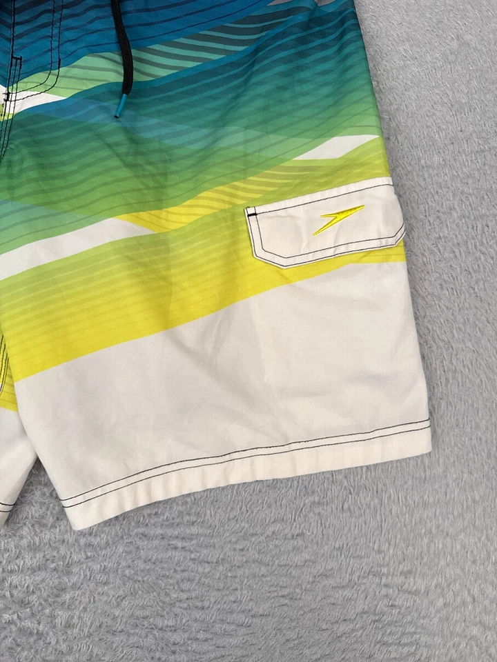 Bañador Speedo Para Hombre 32 Azul Verde Board Shorts 100% Poliéster Carga 32x10 Foto 2 de 4