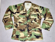 US Army BDU Jacket Mens Large Regular Woodland Camo Ripstop Hot Weather Combat