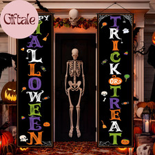 Halloween Decorations - Trick or Treat Porch Banner for Indoor Outdoor outside