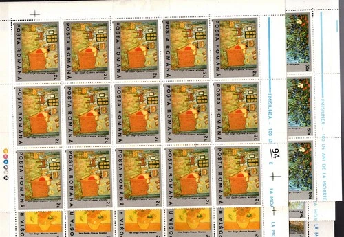RG 25X ROMANIA 1990 - MNH - ART - PAINTING - FOLDED SHEETS 