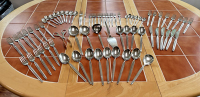 VTG WMF 90 German Silverplate Flatware 74 Items with Serving Pieces