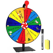 12 Inch Spin Prize Wheel with 12 Slots, Tabletop Spinning Wheel with Heavy Du...