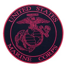Red Black US Marine Corps Patch EGA Globe Anchor Sew-On Biker Back Military
