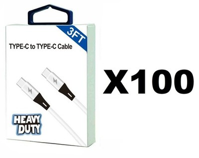 Lot/100 Heavy Duty USB-C to C 20W Fast Charging Cables for iPhones Samsung Phone