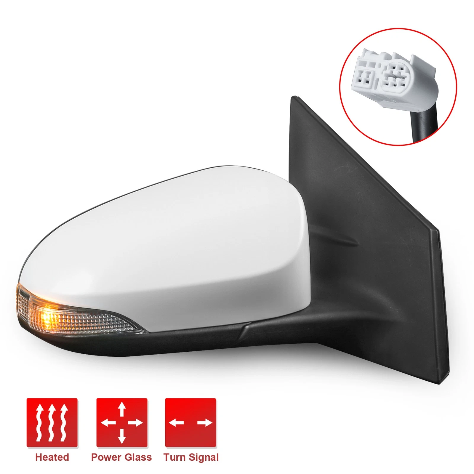 Right Side Power Heated Mirror For 2014-2019 Toyota Corolla w/Turn Signal Light