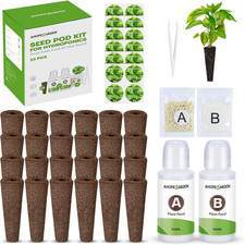 52PCS Hydroponics Pods Kit: Compatible with Aerogarden, Includes 24 Grow Sponges 0.33 per gallon