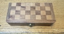 Vintage 7 Wooden Chess Set W/ Foldable Storag...